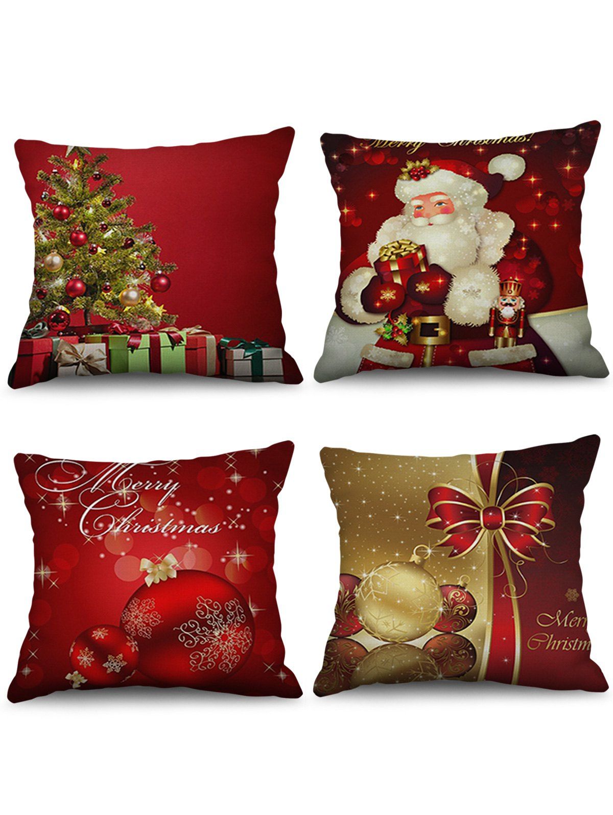 

Christmas Decorations Printed Throw Pillow Cases, Multi