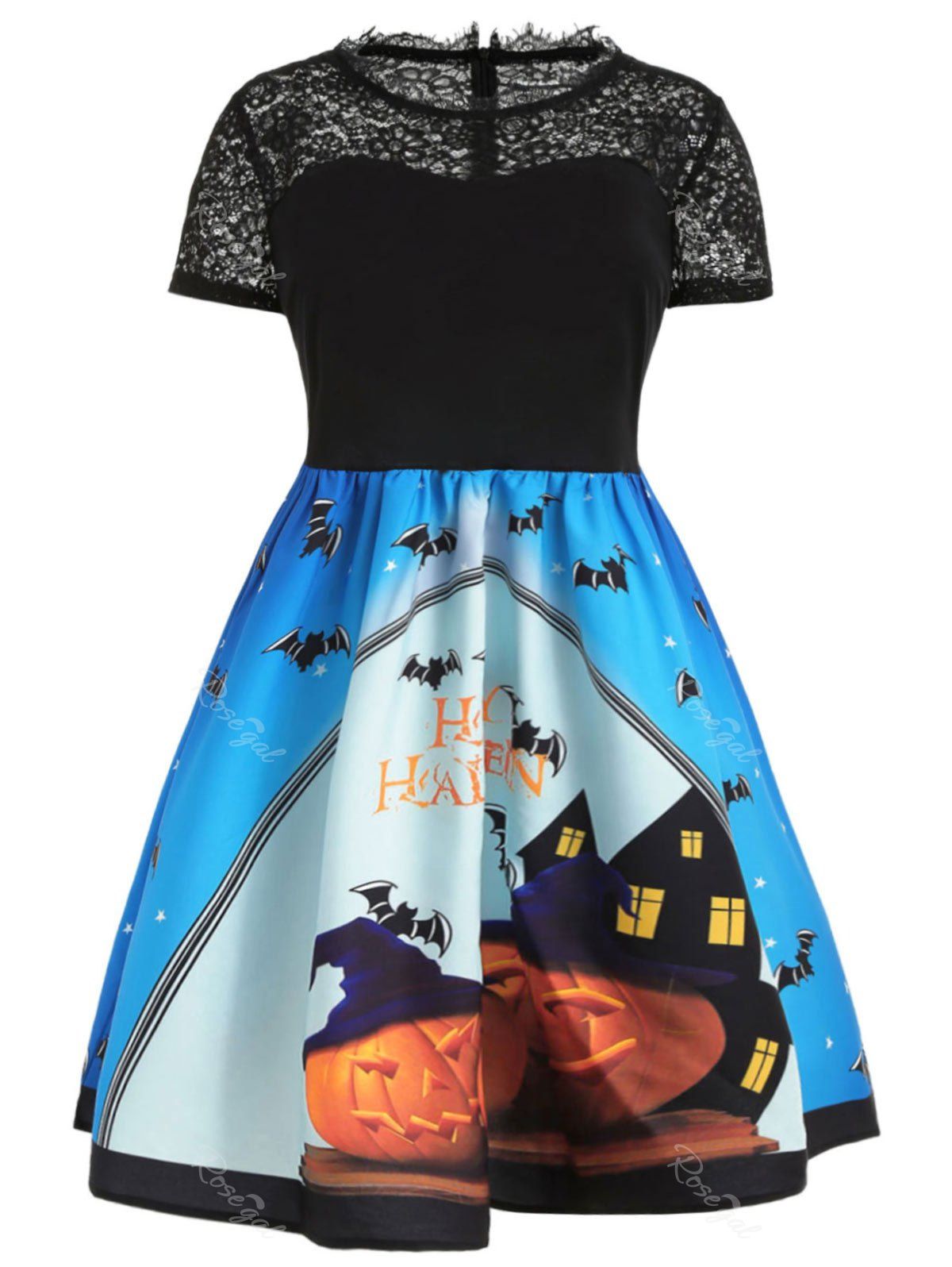 

Halloween Plus Size Lace Eyelash Dress, Black