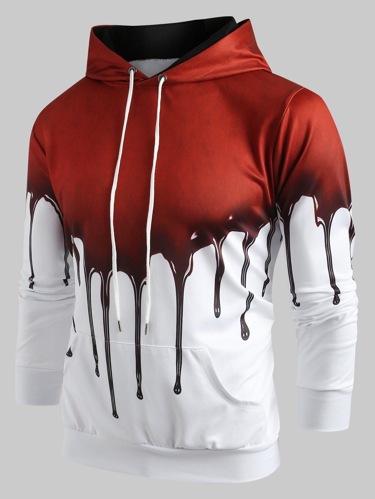 

Halloween Blood Drops Painting Print Drawstring Hoodie, Red wine