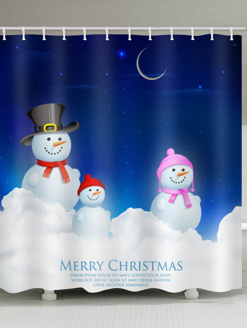 

Christmas Snowman Family Print Bath Shower Curtain, Multi
