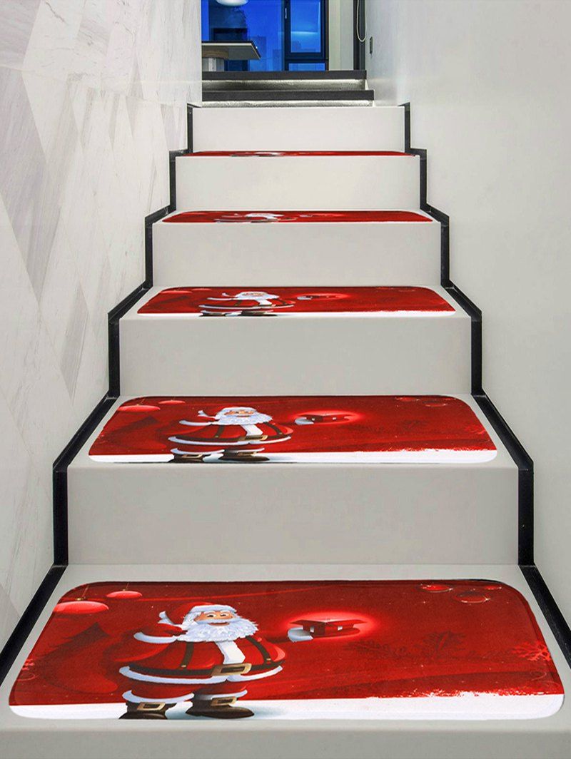 

Christmas Santa Claus Pattern Stair Tread Rugs, Multi