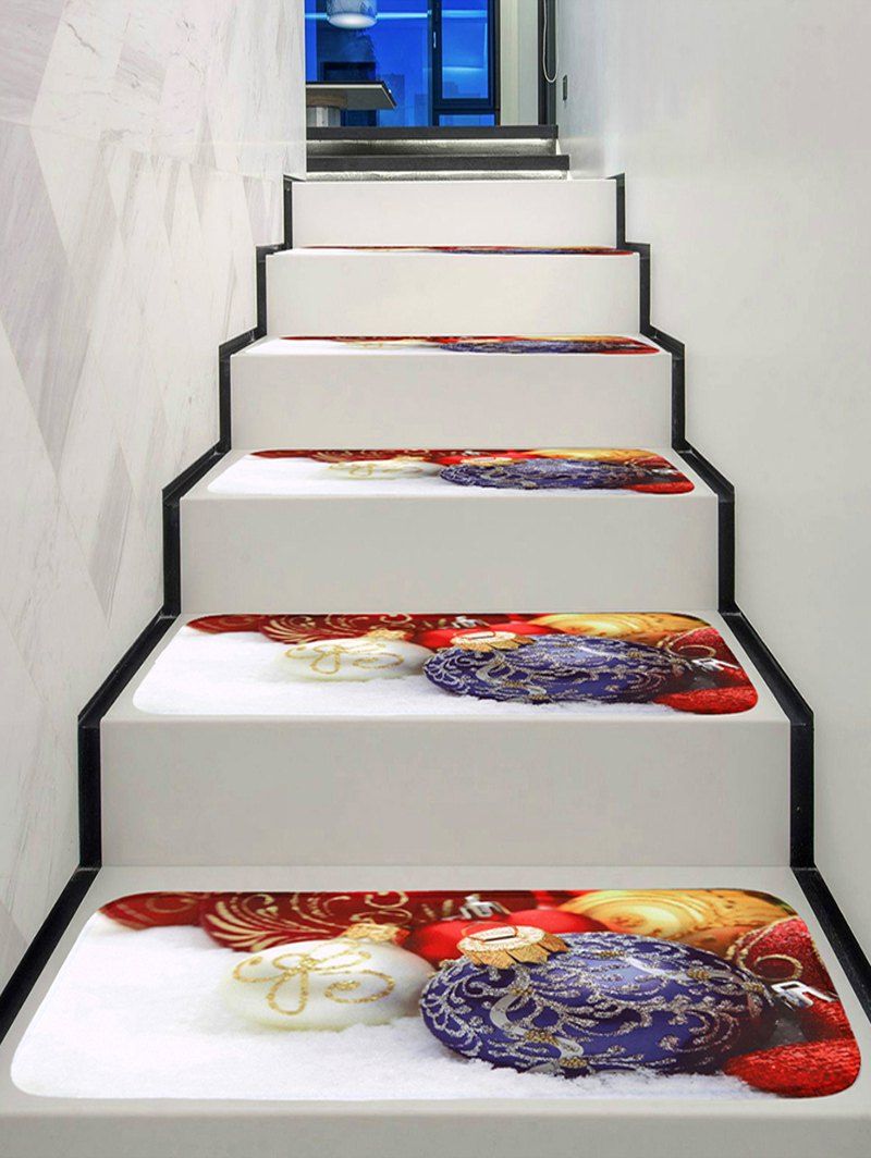 

Christmas Decorative Balls Print Stair Rugs, Multi