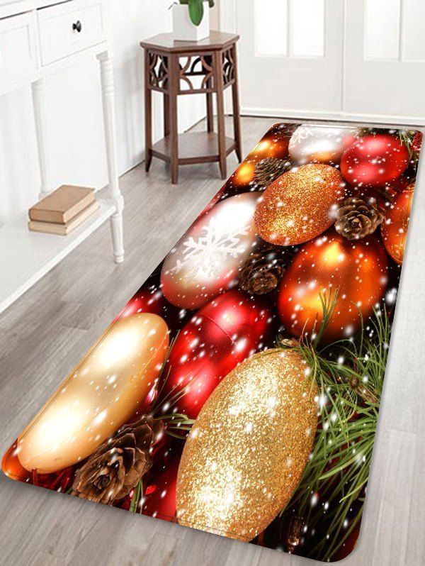 

Colorful Christmas Balls Print Area Rugs, Multi