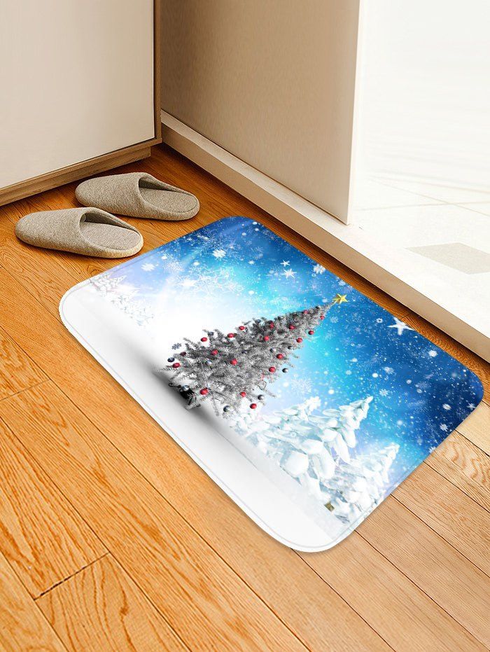 

Christmas Tree in Snow Print Area Rugs, Multi