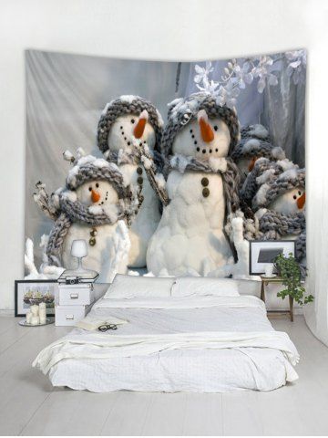 

Snowmen Family Print Tapestry Wall Hanging Decoration, White