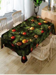 Nappe de Table Imperméable à Imprimé Boules et Sapin de Noël - Multi Largeur 54 x Longueur 72 pouces