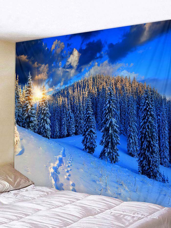 

Sunrise Snow Forest Print Tapestry Wall Hanging Decoration, Multi