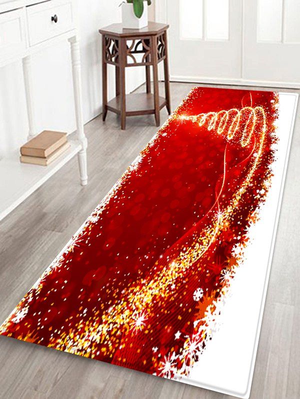 

Christmas Theme Printed Water Absorption Floor Rug, Multi