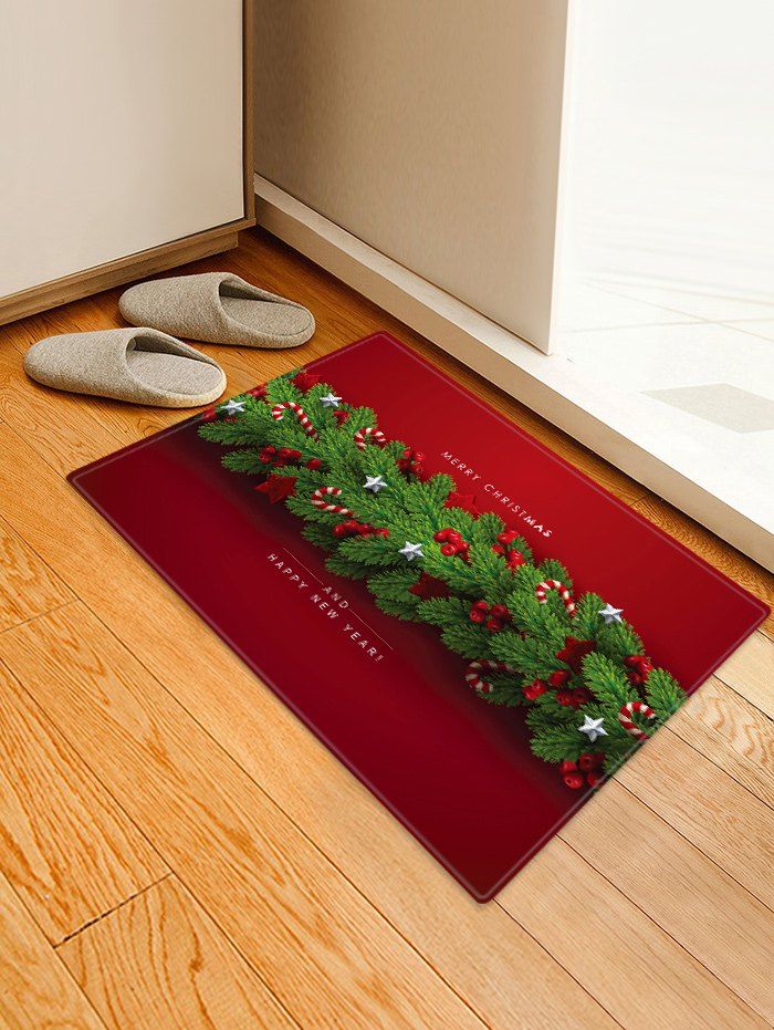 

Christmas Star Pattern Water Absorption Floor Rug, Multi