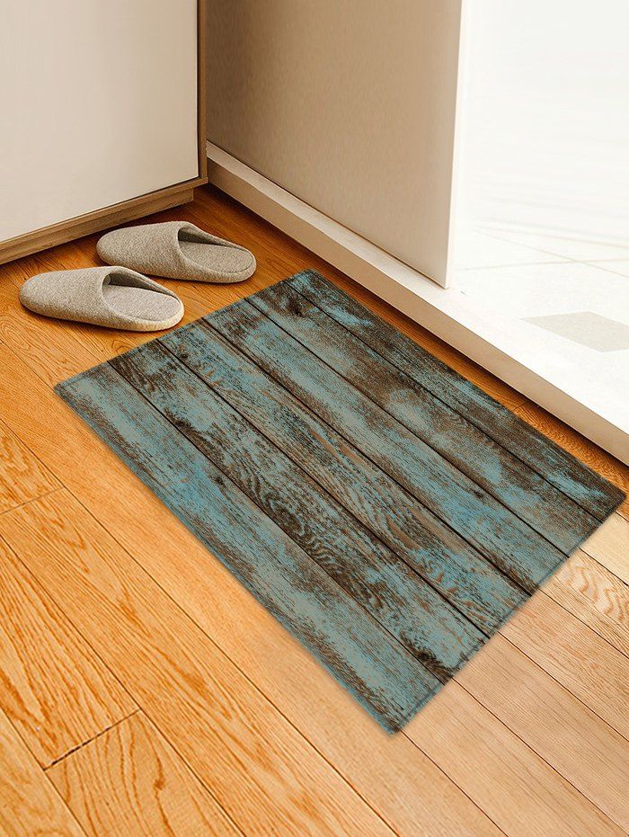 

Vintage Board Pattern Water Absorption Floor Rug, Multi