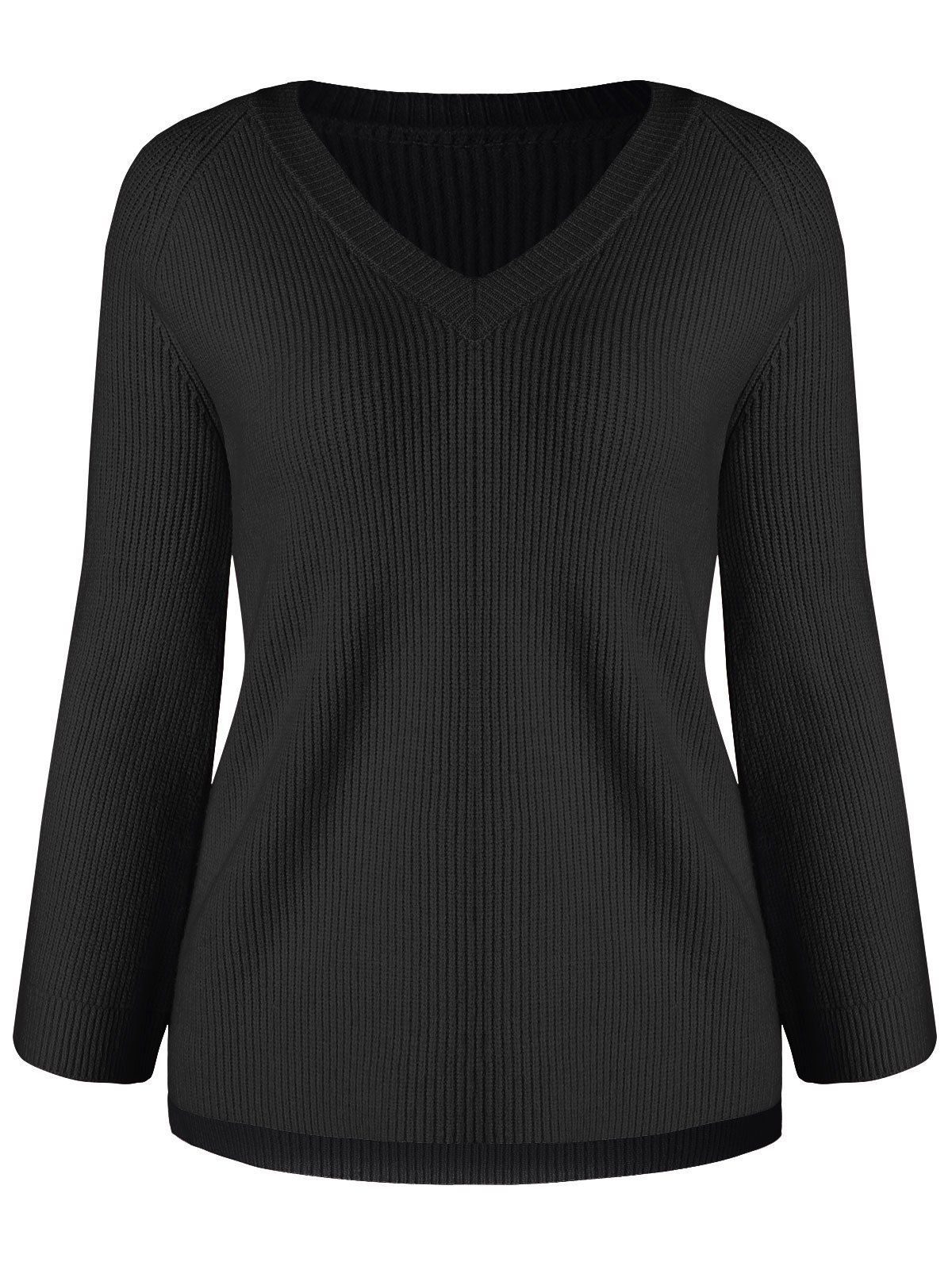 

Long Sleeve Asymmetrical Sweater, Black
