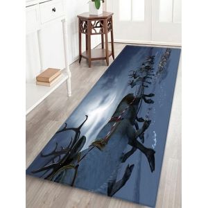 

Christmas Elk Sledge Pattern Water Absorption Area Rug, Multi