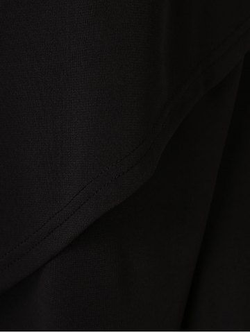 

Criss Cross Plus Size Front Slit T-shirt, Black