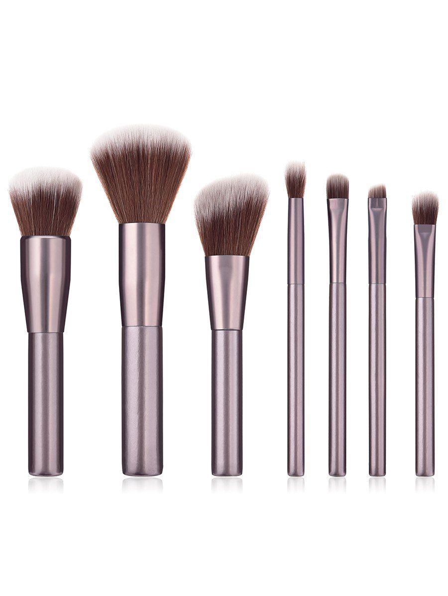 

Portable 7Pcs Ultra Soft Eyeshadow Blush Powder Brush Set, Coffee