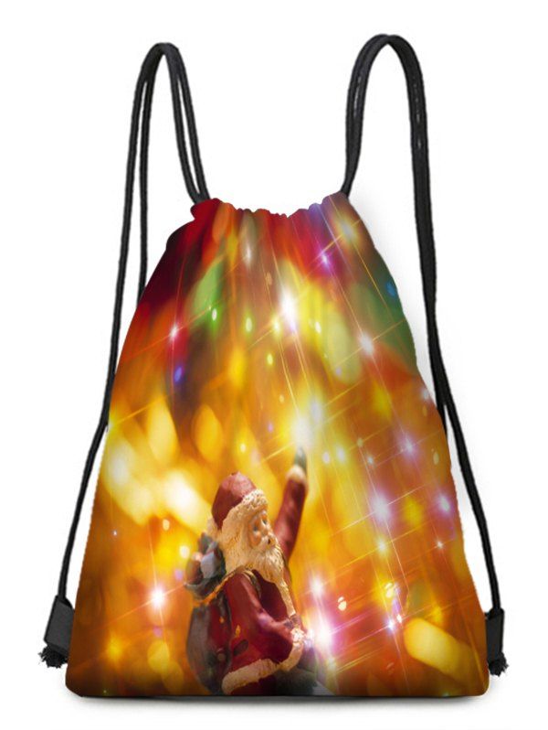 

Christmas Santa Claus Print Drawstring Candy Bag, Multi