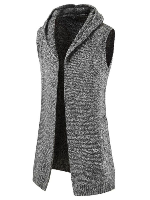 sleeveless hooded cardigan