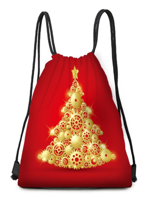 

Christmas Gear Tree Print Drawstring Candy Bag, Multi