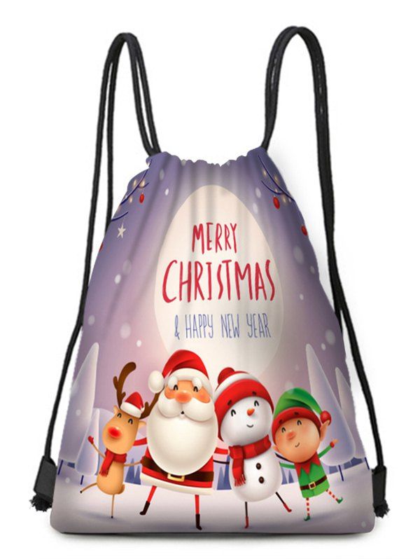

Christmas Family Print Drawstring Candy Bag, Multi