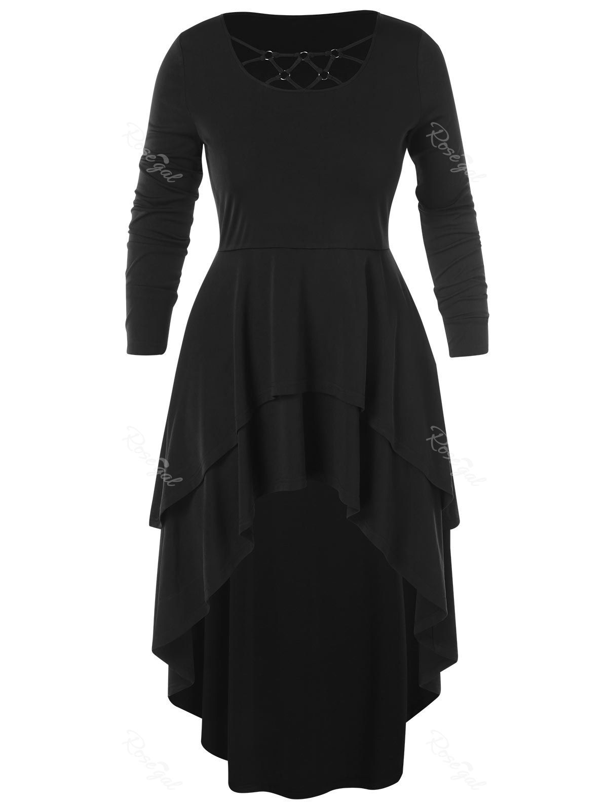 

Layered Plus Size High Low T-shirt, Black