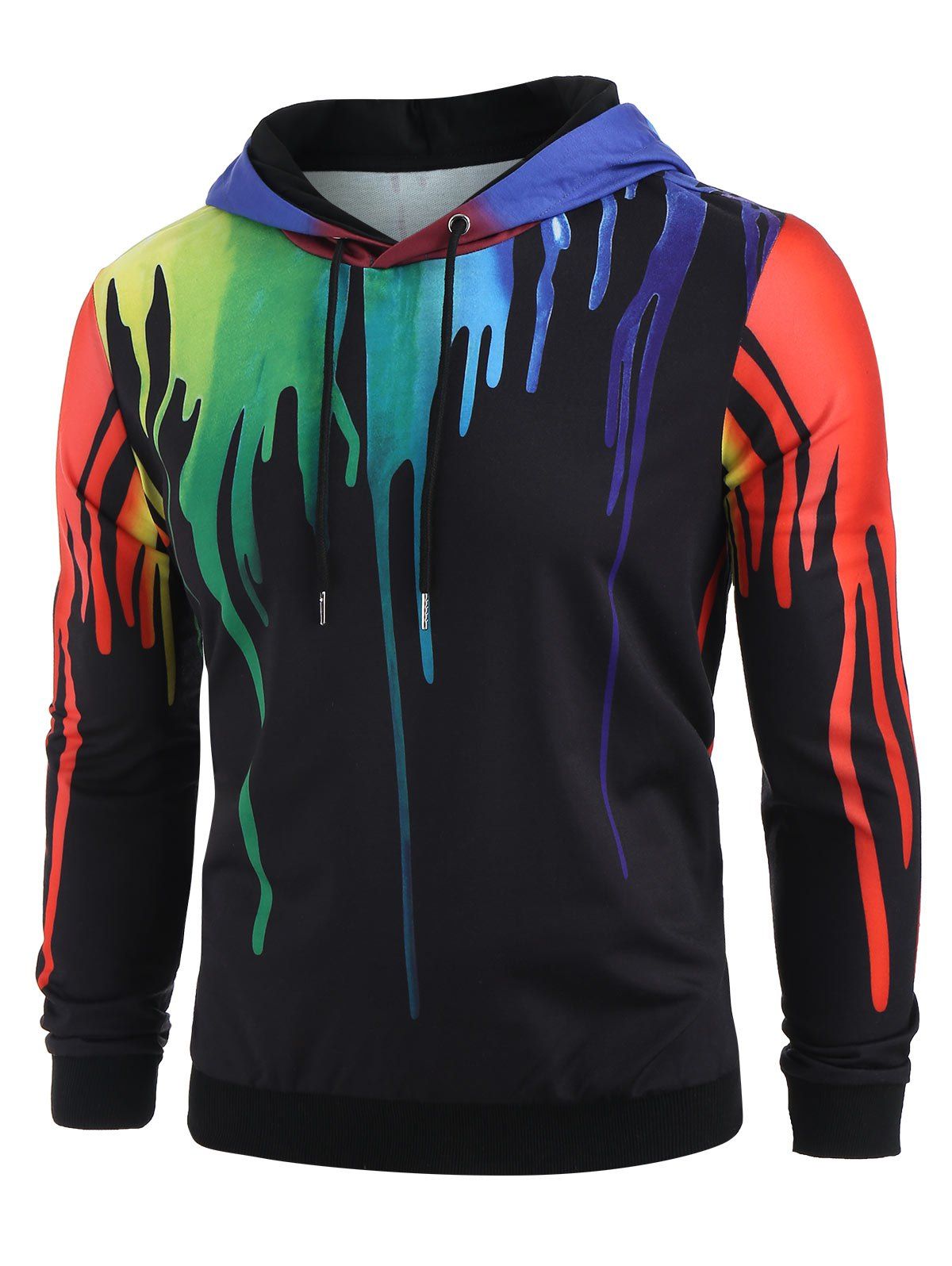 

Colorful Splatter Paint Pattern Hoodie, Multi