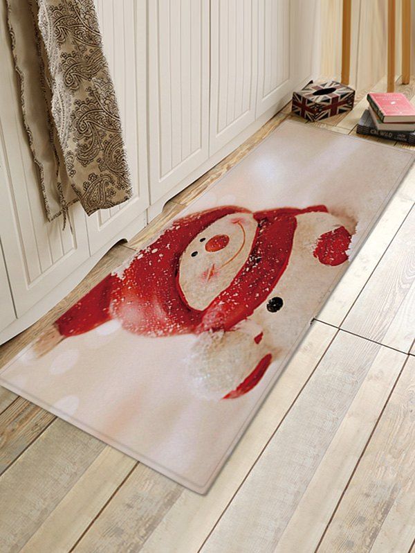 

Christmas Snowman Pattern Anti-skid Area Rug, Multi