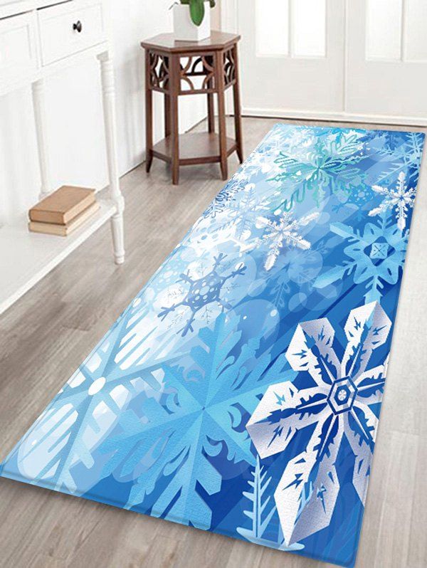 

Christmas Snowflake Pattern Water Absorption Area Rug, Multi