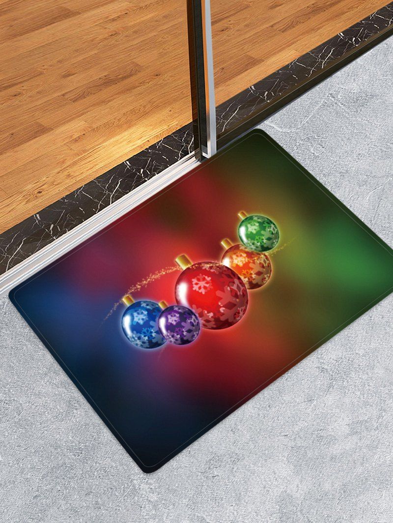 

Colorful Christmas Ball Pattern Water Absorption Area Rug, Multi