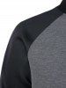 Color Block Raglan Sleeve Baseball Jacket -  