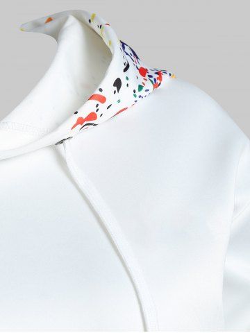 

Splashed Ink Plus Size Halloween Hoodie, White