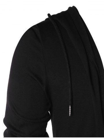 

Longline Open Front Hooded Cardigan, Black