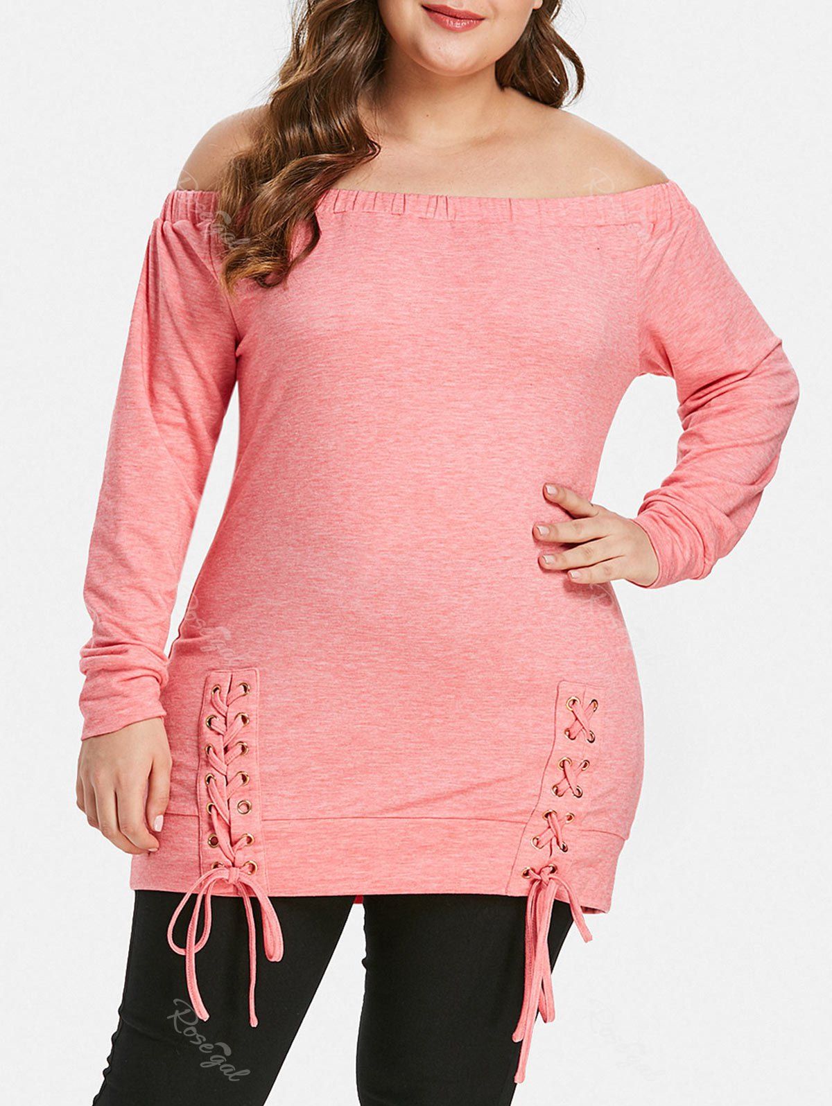 plus size lace up tee