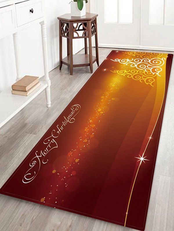 

Christmas Trees Pattern Anti-skid Water Absorption Area Rug, Multi