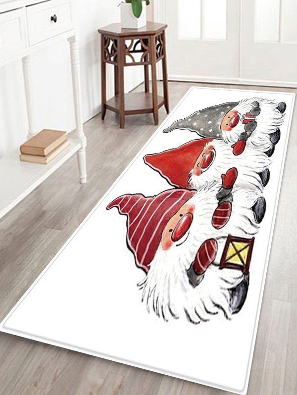 

Christmas Santa Claus Pattern Water Absorption Area Rug, Multi