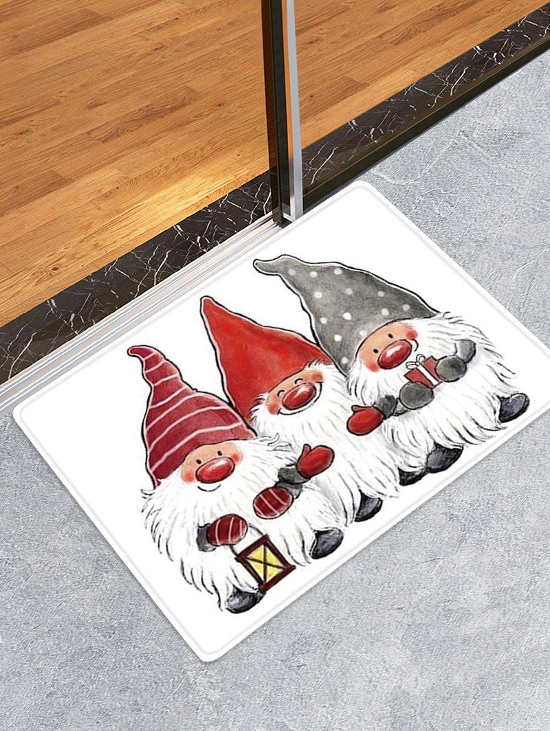 

Christmas Santa Claus Pattern Water Absorption Area Rug, Multi