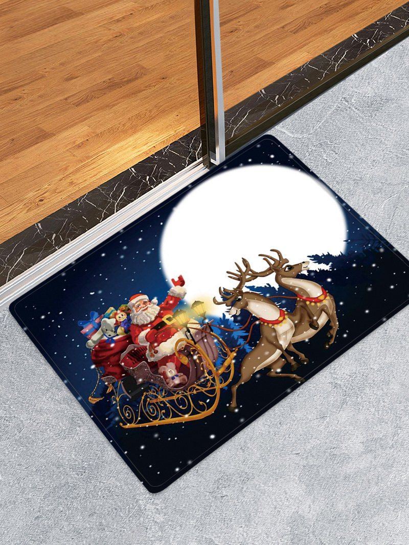 

Christmas Moon Night Pattern Water Absorption Area Rug, Multi