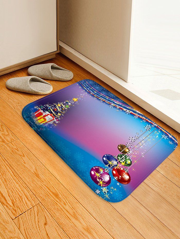 

Christmas Gifts Balls Pattern Anti-skid Area Rug, Multi