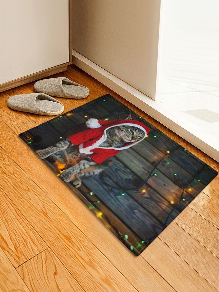 Christmas Cat Pattern Home Decor Area Rug Christmas Cat Pattern Home Decor Area Rug