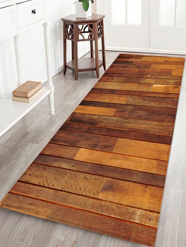 

Wood Grain Printed Area Rug, Multi