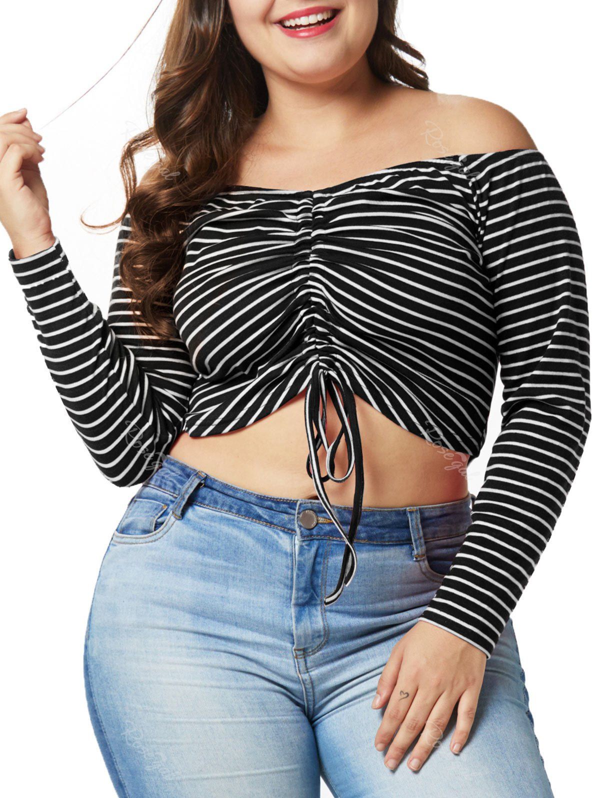 off the shoulder plus size tops