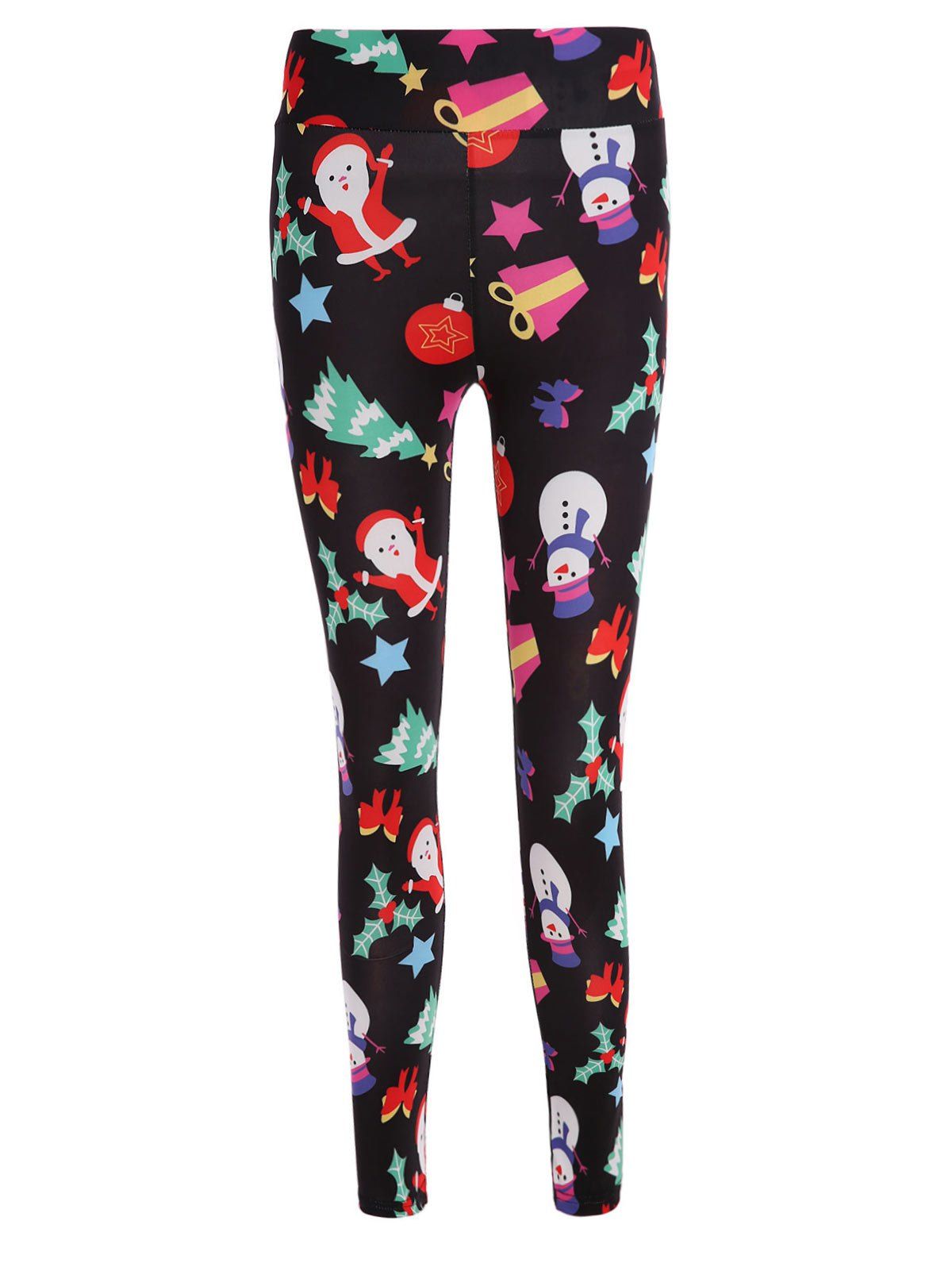 

Christmas Santa Print Pencil Pants, Multi