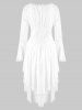 Robe Vintage à Epaule Dénudée à Taille Croisée - Blanc 2XL