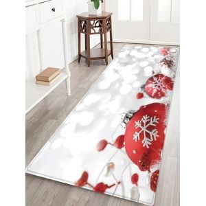 

Christmas Snowflakes Baubles Print Area Rug, Multi