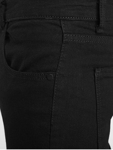 

Zipper Fly Destructed Skinny Jeans, Black