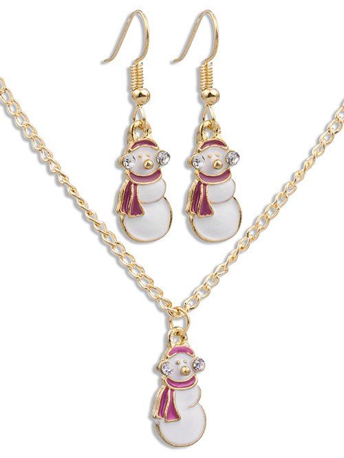 

Cute Christmas Snowman Alloy Jewelry Set, Gold