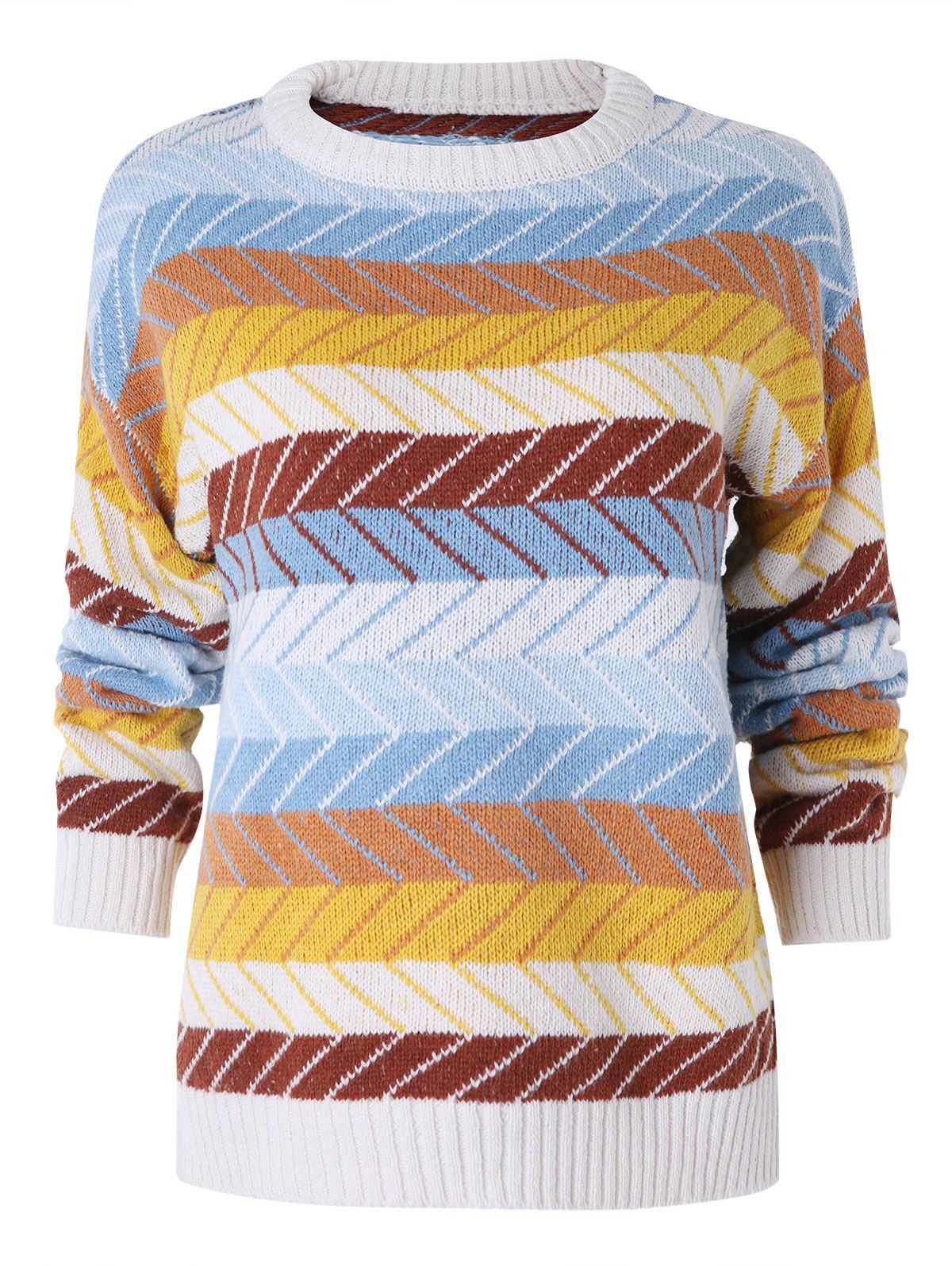 

Zigzag Pattern Drop Shoulder Sweater, Multi