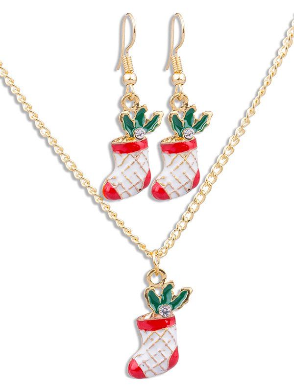 

Christmas Socks Rhinestone Party Jewelry Suit, Multi