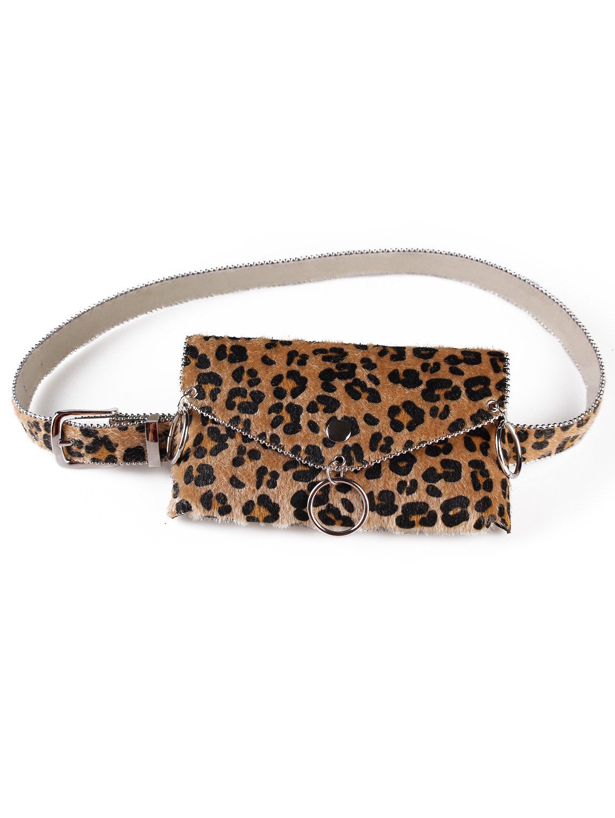 

Leopard Print Fanny Pack Punk Belt Bag, Dark goldenrod