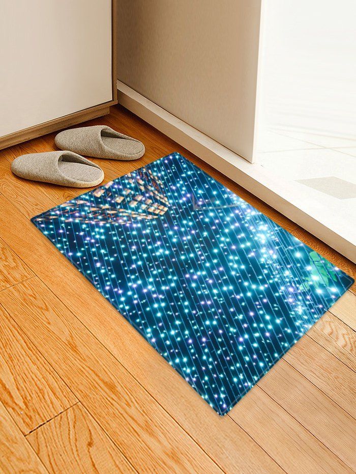 

Christmas Starshine Printed Floor Rug, Deep blue