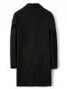 Manteau en Couleur Unie avec Poche à Rabat avec Simple Boutonnage - Noir XS