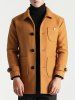 Manteau Fendu au Dos avec Simple Boutonnage en Laine - Orange Tigre XS